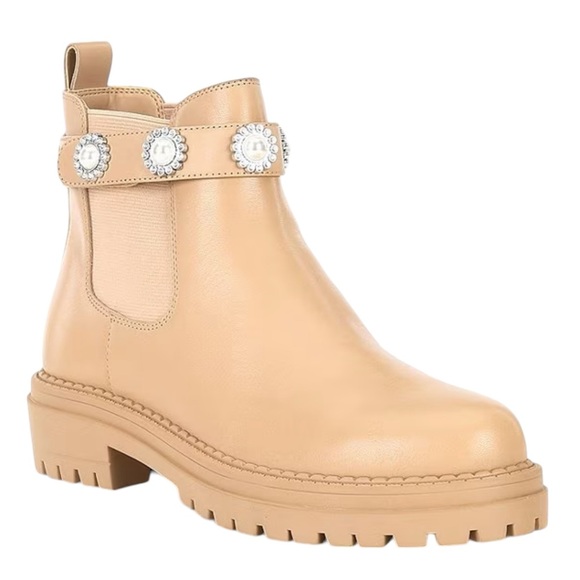 Copper Key COSMO PEARL RHINESTONE Leather Chelsea Booties NWT - Picture 4 of 11